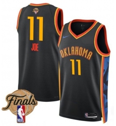 Men's Oklahoma City Thunder #11 Isaiah Joe Black 2024-25 City Edition Stitched Basketball Jersey