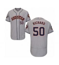 Men's Houston Astros #50 J.R. Richard Grey Road Flex Base Authentic Collection 2019 World Series Bound Baseball Jersey