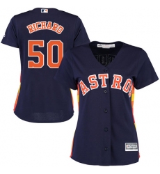 Women's Majestic Houston Astros #50 J.R. Richard Authentic Navy Blue Alternate Cool Base MLB Jersey
