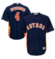 Men's Majestic Houston Astros #4 George Springer Replica Navy Blue Alternate Cool Base MLB Jersey