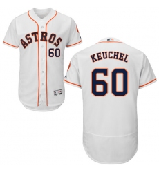 Men's Majestic Houston Astros #60 Dallas Keuchel White Home Flex Base Authentic Collection MLB Jersey