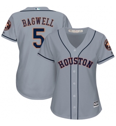 Women's Majestic Houston Astros #5 Jeff Bagwell Authentic Grey Road Cool Base MLB Jersey