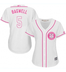 Women's Majestic Houston Astros #5 Jeff Bagwell Authentic White Fashion Cool Base MLB Jersey