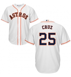 Youth Majestic Houston Astros #25 Jose Cruz Authentic White Home Cool Base MLB Jersey