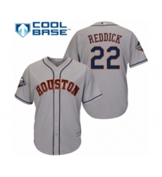 Youth Houston Astros #22 Josh Reddick Authentic Grey Road Cool Base 2019 World Series Bound Baseball Jersey