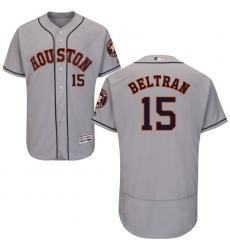 Men's Majestic Houston Astros #15 Carlos Beltran Grey Flexbase Authentic Collection MLB Jersey
