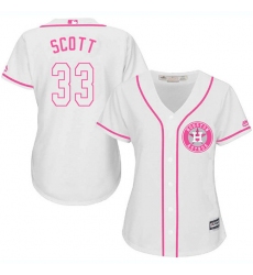 Women's Majestic Houston Astros #33 Mike Scott Authentic White Fashion Cool Base MLB Jersey