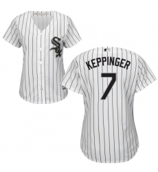 Women's Majestic Chicago White Sox #7 Jeff Keppinger Replica White Home Cool Base MLB Jersey