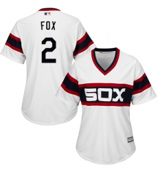 Women's Majestic Chicago White Sox #2 Nellie Fox Authentic White 2013 Alternate Home Cool Base MLB Jersey