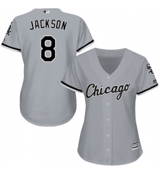 Women's Majestic Chicago White Sox #8 Bo Jackson Authentic Grey Road Cool Base MLB Jersey