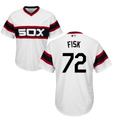 Youth Majestic Chicago White Sox #72 Carlton Fisk Authentic White 2013 Alternate Home Cool Base MLB Jersey
