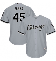 Youth Majestic Chicago White Sox #45 Bobby Jenks Authentic Grey Road Cool Base MLB Jersey