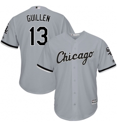 Men's Majestic Chicago White Sox #13 Ozzie Guillen Grey Road Flex Base Authentic Collection MLB Jersey