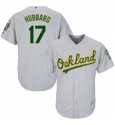 Youth Majestic Oakland Athletics #17 Glenn Hubbard Authentic Grey Road Cool Base MLB Jersey