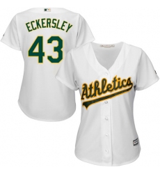 Women's Majestic Oakland Athletics #43 Dennis Eckersley Authentic White Home Cool Base MLB Jersey