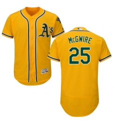 Men's Majestic Oakland Athletics #25 Mark McGwire Gold Alternate Flex Base Authentic Collection MLB Jersey
