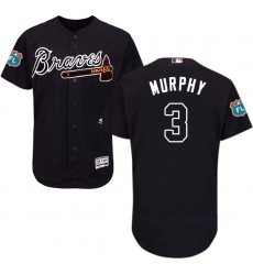 Men's Majestic Atlanta Braves #3 Dale Murphy Navy Blue Alternate Flex Base Authentic Collection MLB Jersey