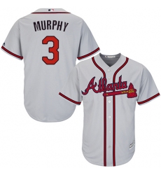 Youth Majestic Atlanta Braves #3 Dale Murphy Authentic Grey Road Cool Base MLB Jersey