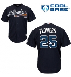 Youth Majestic Atlanta Braves #25 Tyler Flowers Authentic Blue Alternate Road Cool Base MLB Jersey