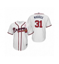 Women Greg Maddux Atlanta Braves #31 White 2019 Mothers Day Cool Base Jersey