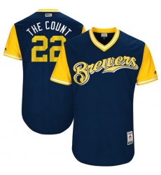 Men's Majestic Milwaukee Brewers #22 Matt Garza 