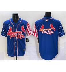 Men's St. Louis Cardinals Team Big Logo Royal Independence Day Vapor Premier Limited Stitched Baseball Jerseys