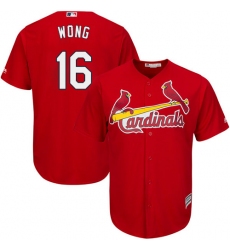Youth Majestic St. Louis Cardinals #16 Kolten Wong Replica Red Alternate Cool Base MLB Jersey