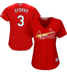 Women's Majestic St. Louis Cardinals #3 Jedd Gyorko Authentic Red Alternate Cool Base MLB Jersey