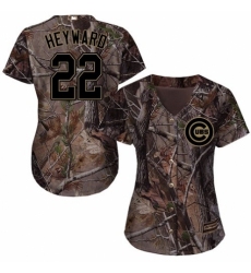 Women's Majestic Chicago Cubs #22 Jason Heyward Authentic Camo Realtree Collection Flex Base MLB Jersey