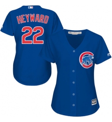Women's Majestic Chicago Cubs #22 Jason Heyward Authentic Royal Blue Alternate MLB Jersey