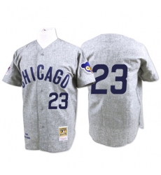 Men's Mitchell and Ness Chicago Cubs #23 Ryne Sandberg Authentic Grey 1969 Throwback MLB Jersey