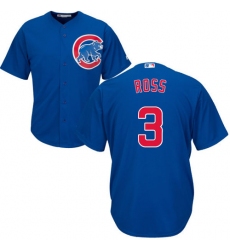 Youth Majestic Chicago Cubs #3 David Ross Authentic Royal Blue Alternate Cool Base MLB Jersey