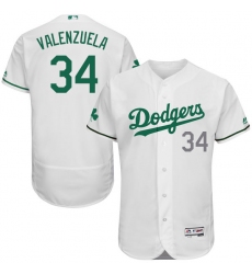 Men's Majestic Los Angeles Dodgers #34 Fernando Valenzuela White Celtic Flexbase Authentic Collection MLB Jersey