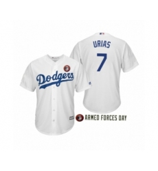 Men's 2019 Armed Forces Day Julio Urias #7 Los Angeles Dodgers White Jersey