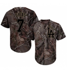 Men's Majestic Los Angeles Dodgers #7 Julio Urias Authentic Camo Realtree Collection Flex Base MLB Jersey