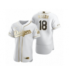 Men's Los Angeles Dodgers #18 Kenta Maeda Nike White Authentic Golden Edition Jersey