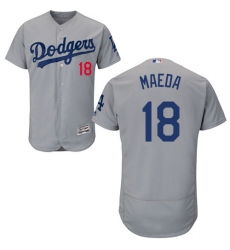 Men's Majestic Los Angeles Dodgers #18 Kenta Maeda Gray Alternate Flex Base Authentic Collection MLB Jersey