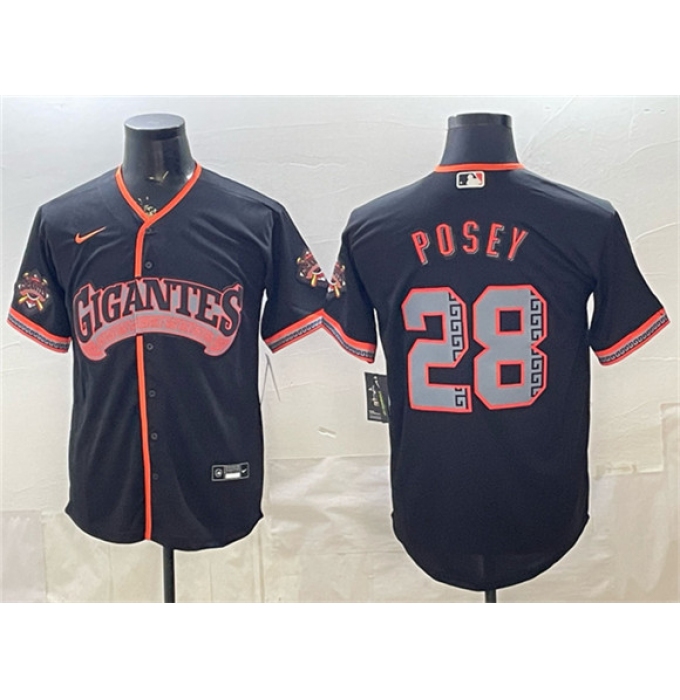 Men's San Francisco Giants #28 Buster Posey Black 2026 Alternate Stadium Stitched Baseball Jersey