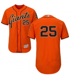 Men's Majestic San Francisco Giants #25 Barry Bonds Orange Alternate Flex Base Authentic Collection MLB Jersey