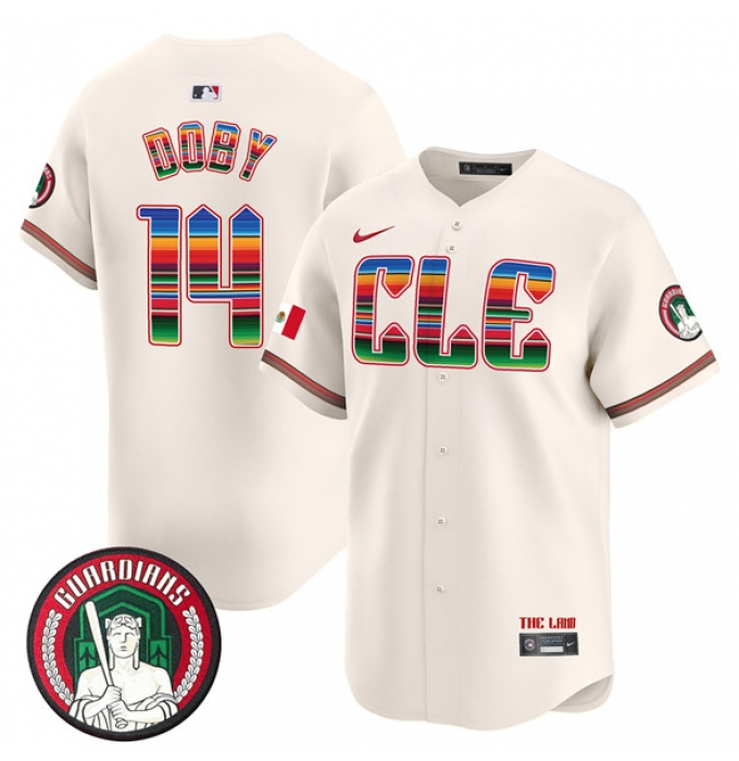 Men's Cleveland Guardians #14 Larry Doby Cream Mexico Vapor Premier Limited Stitched Baseball Jersey