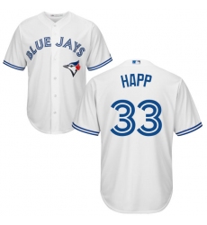 Youth Majestic Toronto Blue Jays #33 J.A. Happ Authentic White Home MLB Jersey