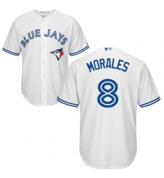 Youth Majestic Toronto Blue Jays #8 Kendrys Morales Authentic White Home MLB Jersey