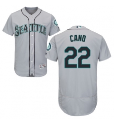 Men's Majestic Seattle Mariners #22 Robinson Cano Grey Road Flex Base Authentic Collection MLB Jersey