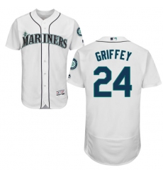 Men's Majestic Seattle Mariners #24 Ken Griffey White Home Flex Base Authentic Collection MLB Jersey