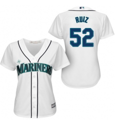 Women's Majestic Seattle Mariners #52 Carlos Ruiz Authentic White Home Cool Base MLB Jersey