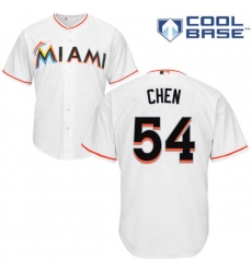 Youth Majestic Miami Marlins #54 Wei-Yin Chen Replica White Home Cool Base MLB Jersey