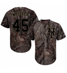 Youth Majestic New York Mets #45 Zack Wheeler Authentic Camo Realtree Collection Flex Base MLB Jersey
