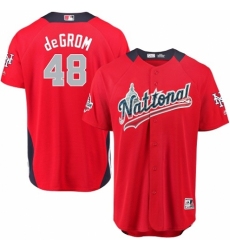 Men's Majestic New York Mets #48 Jacob deGrom Game Red National League 2018 MLB All-Star MLB Jersey
