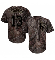 Men's Majestic New York Mets #13 Asdrubal Cabrera Authentic Camo Realtree Collection Flex Base MLB Jersey
