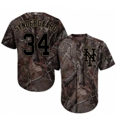 Men's Majestic New York Mets #34 Noah Syndergaard Authentic Camo Realtree Collection Flex Base MLB Jersey